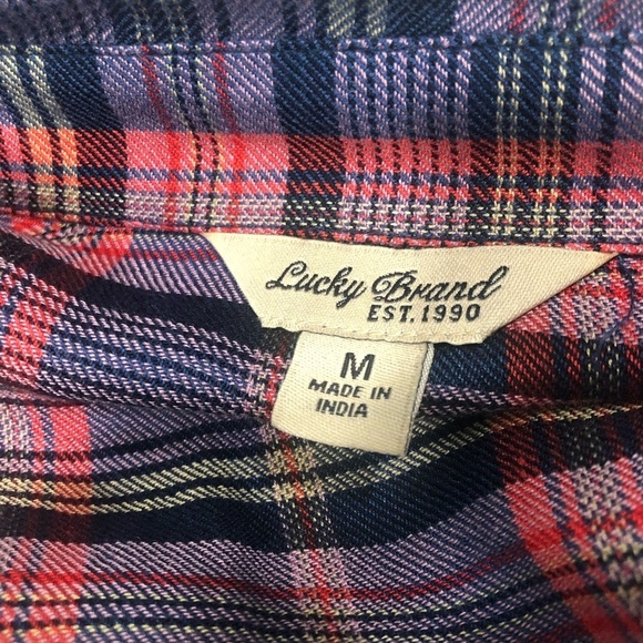 Lucky Brand plaid woman blouse size Medium - Picture 6 of 6